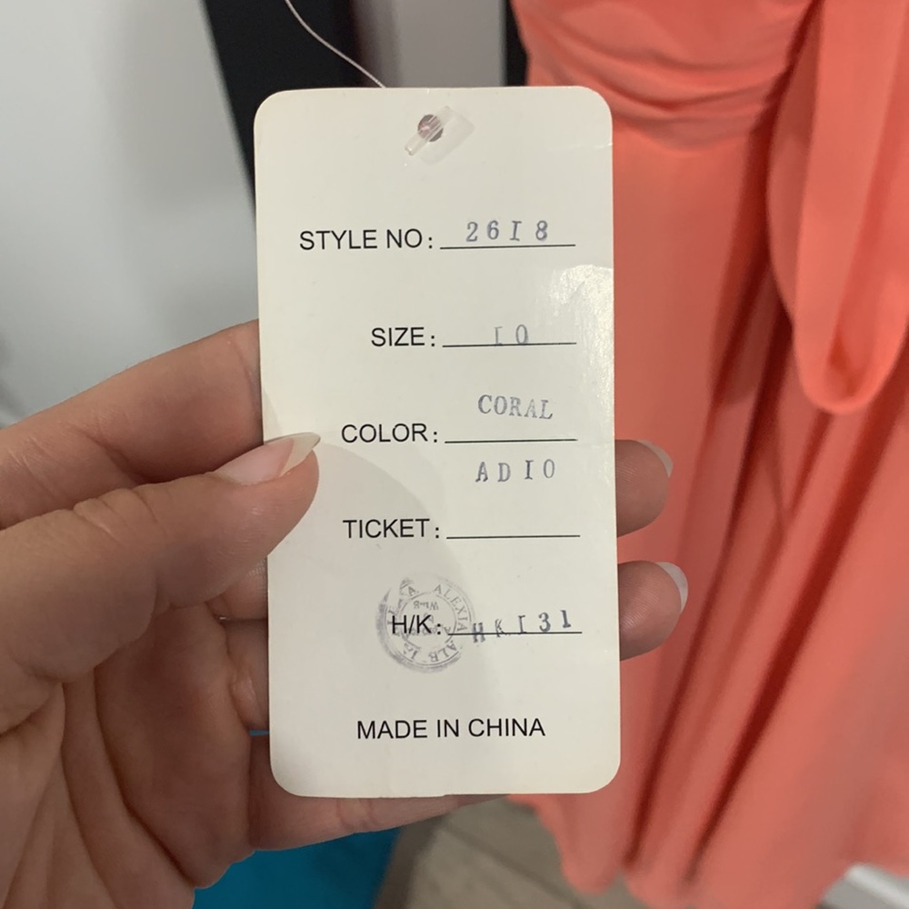 Coral strapless dress - Picture 7 of 7